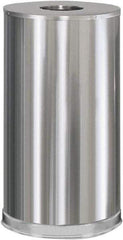 Rubbermaid - 15 Gal Silver Round Decorative Waste Receptacle With Top - Steel, 28" High - Apex Tool & Supply