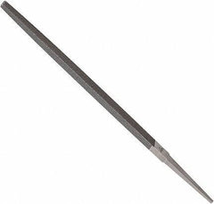 Anglo American - 10" Long, Smooth Cut, Square American-Pattern File - Double Cut, 0.37" Overall Thickness, Tang - Apex Tool & Supply