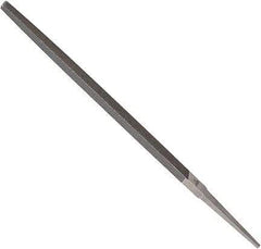 Anglo American - 10" Long, Bastard Cut, Square American-Pattern File - Double Cut, 0.37" Overall Thickness, Tang - Apex Tool & Supply