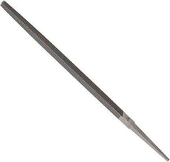 Anglo American - 10" Long, Second Cut, Square American-Pattern File - Double Cut, 0.37" Overall Thickness, Tang - Apex Tool & Supply