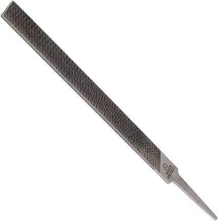 Anglo American - 10" Long, Second Cut, Mill American-Pattern File - Single Cut, 0.16" Overall Thickness, Tang - Apex Tool & Supply