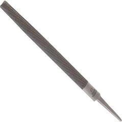 Anglo American - 10" Long, Bastard Cut, Half Round American-Pattern File - Double Cut, 0.28" Overall Thickness, Tang - Apex Tool & Supply