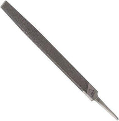 Anglo American - 10" Long, Bastard Cut, Triangle American-Pattern File - Double Cut, 0.67" Overall Thickness, Tang - Apex Tool & Supply