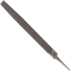 Anglo American - 6" Long, Bastard Cut, Triangle American-Pattern File - Double Cut, 0.39" Overall Thickness, Tang - Apex Tool & Supply