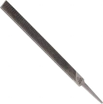 Anglo American - 4" Long, Second Cut, Mill American-Pattern File - Single Cut, 0.1" Overall Thickness, Tang - Apex Tool & Supply