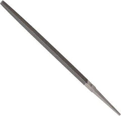Anglo American - 12" Long, Smooth Cut, Square American-Pattern File - Double Cut, 0.45" Overall Thickness, Tang - Apex Tool & Supply