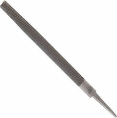 Anglo American - 12" Long, Smooth Cut, Half Round American-Pattern File - Double Cut, 0.32" Overall Thickness, Tang - Apex Tool & Supply