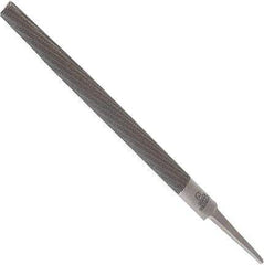 Anglo American - 12" Long, Bastard Cut, Half Round American-Pattern File - Double Cut, 0.32" Overall Thickness, Tang - Apex Tool & Supply