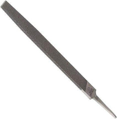 Anglo American - 12" Long, Smooth Cut, Flat American-Pattern File - Double Cut, 0.26" Overall Thickness, Tang - Apex Tool & Supply