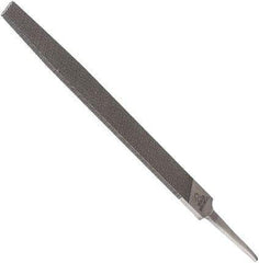 Anglo American - 12" Long, Bastard Cut, Flat American-Pattern File - Double Cut, 0.26" Overall Thickness, Tang - Apex Tool & Supply