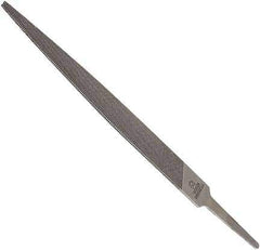 Anglo American - 6" Long, Smooth Cut, Warding American-Pattern File - Double Cut, 0.08" Overall Thickness, Tang - Apex Tool & Supply