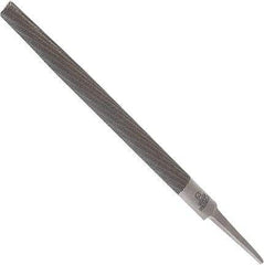 Anglo American - 8" Long, Smooth Cut, Half Round American-Pattern File - Double Cut, 0.22" Overall Thickness, Tang - Apex Tool & Supply