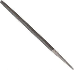 Anglo American - 6" Long, Second Cut, Square American-Pattern File - Double Cut, 0.22" Overall Thickness, Tang - Apex Tool & Supply