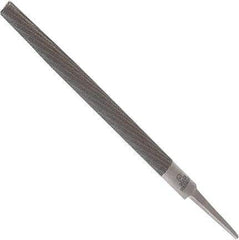 Anglo American - 6" Long, Second Cut, Half Round American-Pattern File - Double Cut, 0.16" Overall Thickness, Tang - Apex Tool & Supply