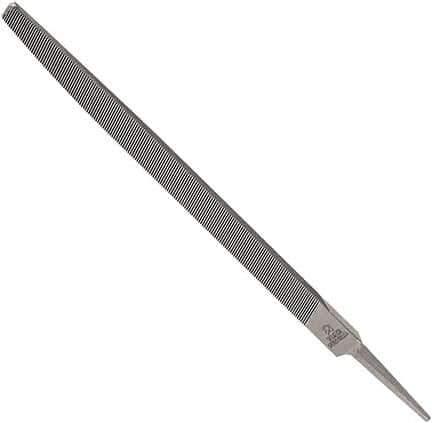 Anglo American - 8" Long, Smooth Cut, Triangle American-Pattern File - Double Cut, 0.55" Overall Thickness, Tang - Apex Tool & Supply