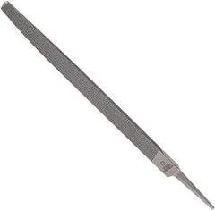 Anglo American - 8" Long, Smooth Cut, Triangle American-Pattern File - Double Cut, 0.55" Overall Thickness, Tang - Apex Tool & Supply