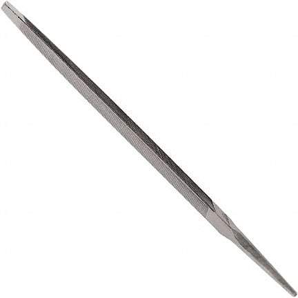 Anglo American - 8" Long, Bastard Cut, Taper American-Pattern File - Single Cut, 0.48" Overall Thickness, Tang - Apex Tool & Supply