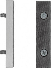 Irwin - 4" Wide x 19mm High x 9.5mm Thick, Flat/No Step Vise Jaw - Fixed Jaw, Compatible with 4" Record Bench Vises - Apex Tool & Supply