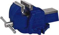 Irwin - 4" Jaw Width, 4-3/4" Opening Capacity, 2-3/4" Throat Depth, Steel Stationary Bench Vise - Bolt Down Base Attachment - Apex Tool & Supply