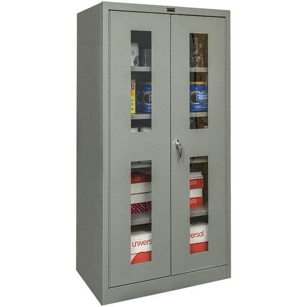 Hallowell - 4 Shelf Visible Storage Cabinet - Steel, 36" Wide x 18" Deep x 72" High, Gray - Apex Tool & Supply