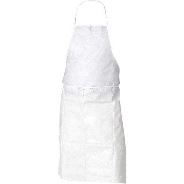KleenGuard - 28" Wide x 36" Long Bib Apron - Spunbound, White, Resists Dry Particles - Apex Tool & Supply