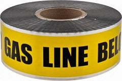 PRO-SAFE - Caution: Buried Gas Line Below, Detectable Underground Tape - 1,000 Ft. Long x 3 Inch Wide Roll, Polyethylene on Aluminum, 5 mil Thick, Yellow - Apex Tool & Supply