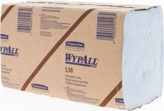 WypAll - L10 Dry Glass & Lens Wipes - 9" x 10-1/4" Sheet Size, Blue - Apex Tool & Supply