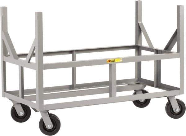 Little Giant - 3,000 Lb Capacity Steel Bar Cradle Truck - Steel Deck, 24" OAW, 0" Platform Length, Phenolic Casters - Apex Tool & Supply