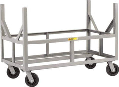 Little Giant - 3,000 Lb Capacity Steel Bar Cradle Truck - Steel Deck, 24" OAW, 0" Platform Length, Phenolic Casters - Apex Tool & Supply