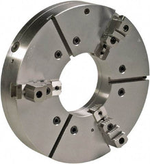 Bison - 3 Jaws, 20" Diam, Self Centering, Manual, Heavy Duty Oil Country Lathe Chuck - A2-15 Mount Spindle, Adjustable, 530 Max RPM, 8" Through Hole Diam, Forged Steel - Apex Tool & Supply