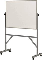 Ghent - 72" High x 53" Wide Reversible Dry Erase Board - Porcelain, 20" Deep, Includes Eraser & 4 Markers - Apex Tool & Supply