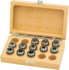 Parlec - 11 Piece, 1/8" to 5/8" Capacity, ER Collet Set - 0.0002" TIR, Series ER25 - Exact Industrial Supply