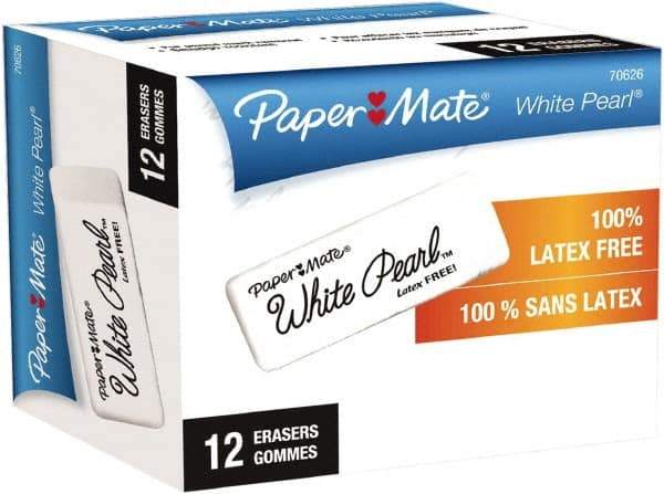 Paper Mate - Rectangle Rubber Eraser - White - Apex Tool & Supply