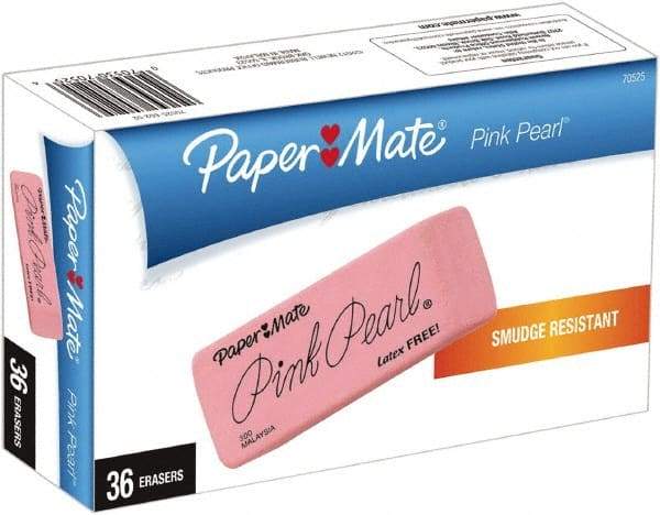 Paper Mate - Rectangle Rubber Eraser - Pink - Apex Tool & Supply