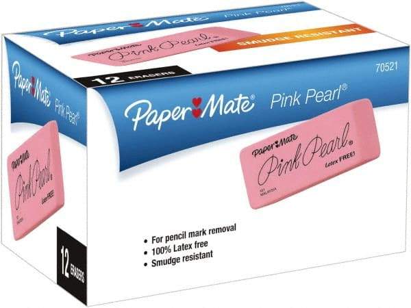 Paper Mate - Rectangle Rubber Eraser - Pink - Apex Tool & Supply