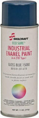 Ability One - Blue, Gloss, Enamel Spray Paint - 12 to 15 Sq Ft per Can, 16 oz Container, Use on Masonry - Apex Tool & Supply