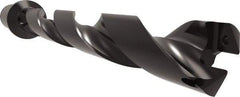 Allied Machine and Engineering - Series 32, 32 to 35mm Diam, 1-1/2" Diam Straight Shank with Flange, Helical Flute Spade Drill - 9-41/64" Max Depth, 11-23/32" Body Length, 14-13/32" OAL, Standard Length, Through Coolant - Apex Tool & Supply