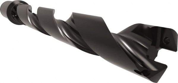 Allied Machine and Engineering - Series 29, 29 to 32mm Diam, 1-1/4" Diam Straight Shank with Flange, Helical Flute Spade Drill - 8-13/16" Max Depth, 10-27/64" Body Length, 12-45/64" OAL, Standard Length, Through Coolant - Apex Tool & Supply