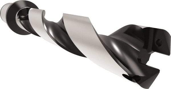 Allied Machine and Engineering - Series 32, 32 to 35mm Diam, 40mm Diam Straight Shank with Flange, Helical Flute Spade Drill - 175mm Max Depth, 227.7mm Body Length, 297.7mm OAL, Standard Length, Through Coolant - Apex Tool & Supply