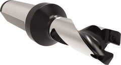 Allied Machine and Engineering - Series 11, 11 to 11.99mm Diam, 16mm Diam Straight Shank with Flange, Helical Flute Spade Drill - 16mm Max Depth, 42.6mm Body Length, 90.7mm OAL, Short Length, Through Coolant - Apex Tool & Supply
