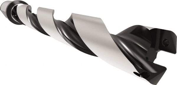 Allied Machine and Engineering - Series 29, 29 to 31.99mm Diam, 32mm Diam Straight Shank with Flange, Helical Flute Spade Drill - 223.9mm Max Depth, 264.1mm Body Length, 324.1mm OAL, Standard Length, Through Coolant - Apex Tool & Supply
