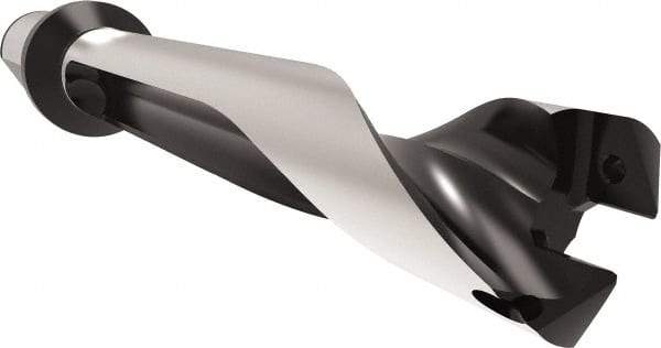 Allied Machine and Engineering - Series 32, 32 to 35mm Diam, 40mm Diam Straight Shank with Flange, Straight Flute Spade Drill - 175mm Max Depth, 227.7mm Body Length, 297.7mm OAL, Standard Length, Through Coolant - Apex Tool & Supply