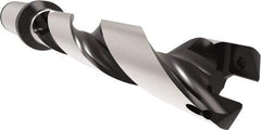 Allied Machine and Engineering - Series 24, 24 to 25.99mm Diam, 25mm Diam Straight Shank with Flange, Helical Flute Spade Drill - 129.9mm Max Depth, 165.8mm Body Length, 221.8mm OAL, Standard Length, Through Coolant - Apex Tool & Supply
