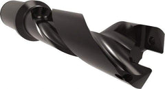 Allied Machine and Engineering - Series 32, 32 to 35mm Diam, 1-1/2" Diam Straight Shank with Flange, Helical Flute Spade Drill - 4-9/64" Max Depth, 6-29/64" Body Length, 8-57/64" OAL, Standard Length, Through Coolant - Apex Tool & Supply
