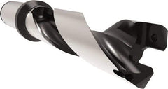 Allied Machine and Engineering - Series 24, 24 to 25.99mm Diam, 25mm Diam Straight Shank with Flange, Helical Flute Spade Drill - 78mm Max Depth, 113.8mm Body Length, 169.8mm OAL, Standard Length, Through Coolant - Apex Tool & Supply