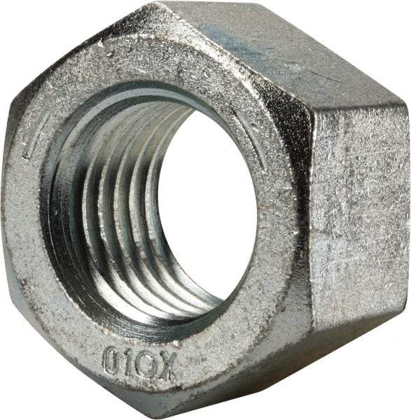 Value Collection - 1-3/4 - 5 UNC Steel Right Hand Hex Nut - 2-5/8" Across Flats, 1-1/2" High, Zinc Clear Finish - Apex Tool & Supply