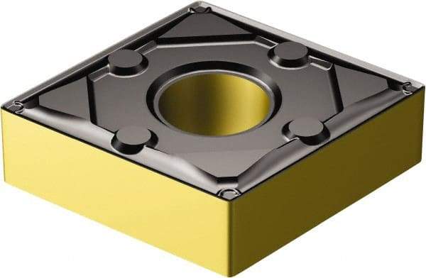 Sandvik Coromant - CNMG431 WF Grade 3225 Carbide Turning Insert - TiCN/AI2O3/TiN Finish, 80° Diamond, 1/2" Inscr Circle, 3/16" Thick, 1/64" Corner Radius - Apex Tool & Supply