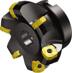 Sandvik Coromant - 63.5mm Cut Diam, 19.05mm Arbor Hole, 6mm Max Depth of Cut, 65° Indexable Chamfer & Angle Face Mill - 6 Inserts, R365-1505ZNE Insert, Right Hand Cut, Series CoroMill 365 - Apex Tool & Supply