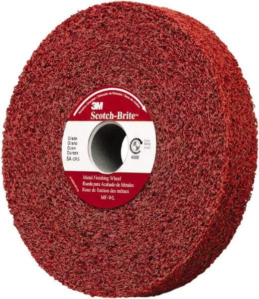 3M - 6" Diam, 1" Face Width, 1-1/4" Center Hole, Coarse Grade, Aluminum Oxide Deburring Wheel - Convolute, Hard Density 5 Grade, 6,000 RPM - Apex Tool & Supply