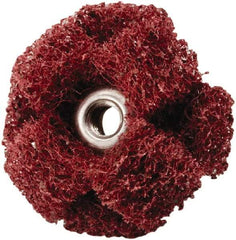 3M - 1-1/2" Diam Medium Density Cross Buff - 2 Plys, 8-32 Thread, Very Fine Grade, 20,000 Max RPM - Apex Tool & Supply